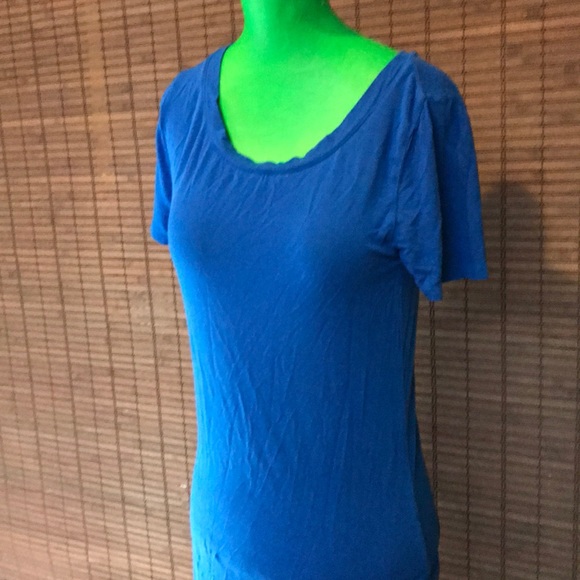 Long blue short sleeved t-shirt dress - Picture 2 of 2